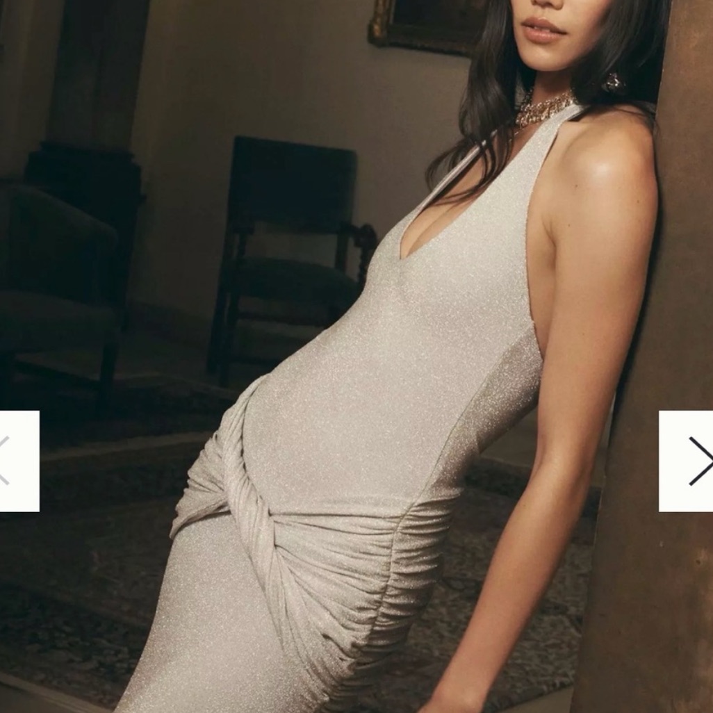 Delfi Collective Soraya Metallic Halter Maxi Dress